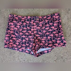 J. Crew Pink and Blue Flamingo Print Shorts